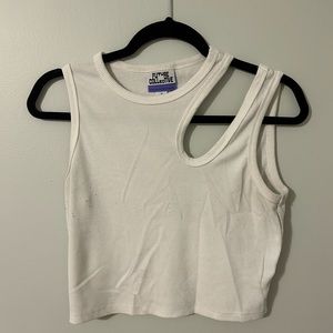White cropped tank size medium